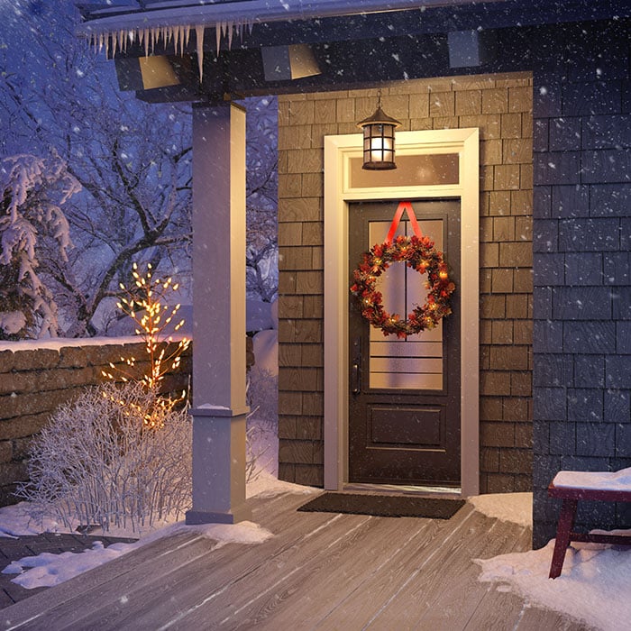Environmental holiday decorating for your exterior entrance—the green way to deck the halls